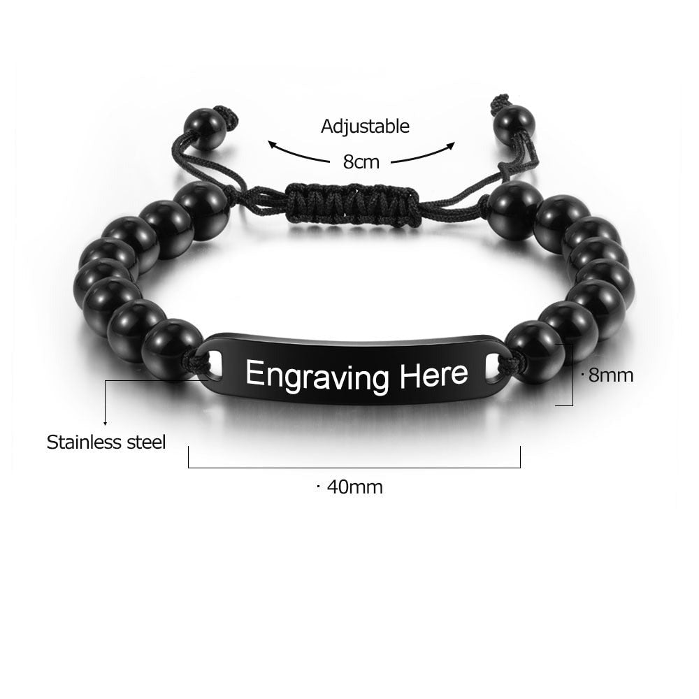 Personalized Engraving Names Stainless Steel Bar Bracelet-Florence Scovel