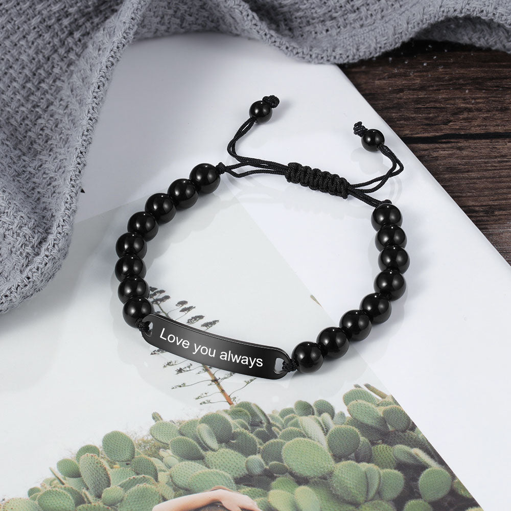 Personalized Engraving Names Stainless Steel Bar Bracelet-Florence Scovel