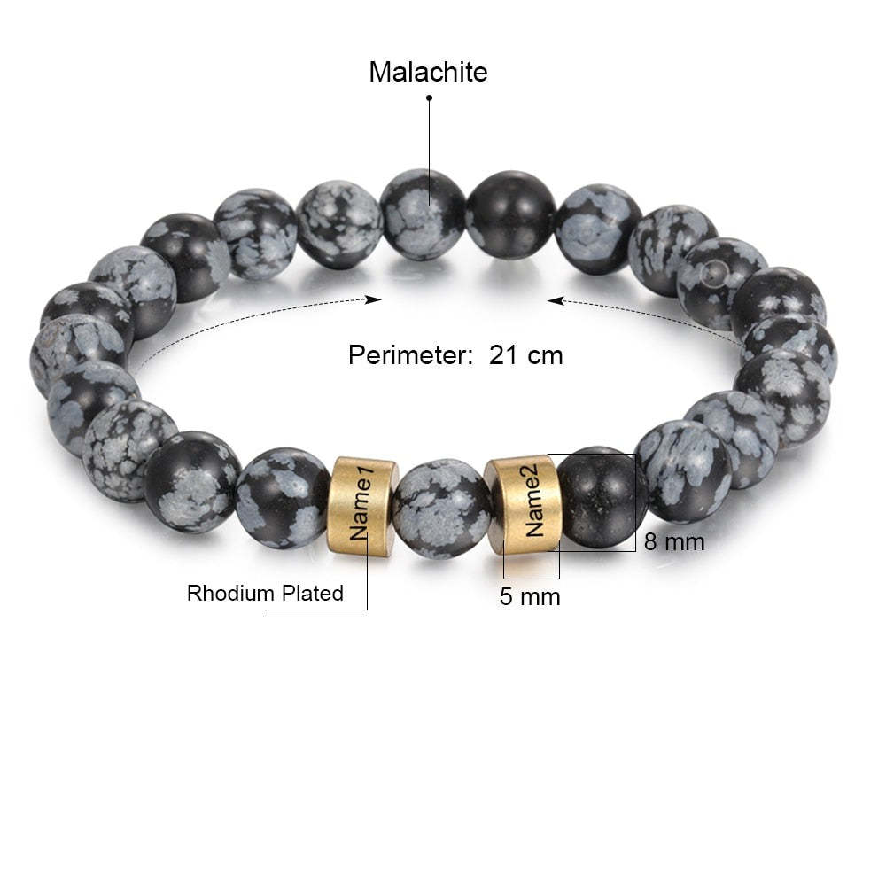 Personalized 2 Namea Engraving Bracelet For Men-Florence Scovel