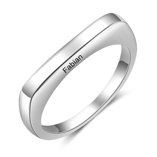 Customized Engraved Name Rings for Women Silver Color Minimalist Jewelry Ring Female Personalized Gifts-Florence Scovel