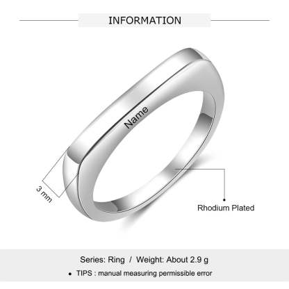 Customized Engraved Name Rings for Women Silver Color Minimalist Jewelry Ring Female Personalized Gifts-Florence Scovel