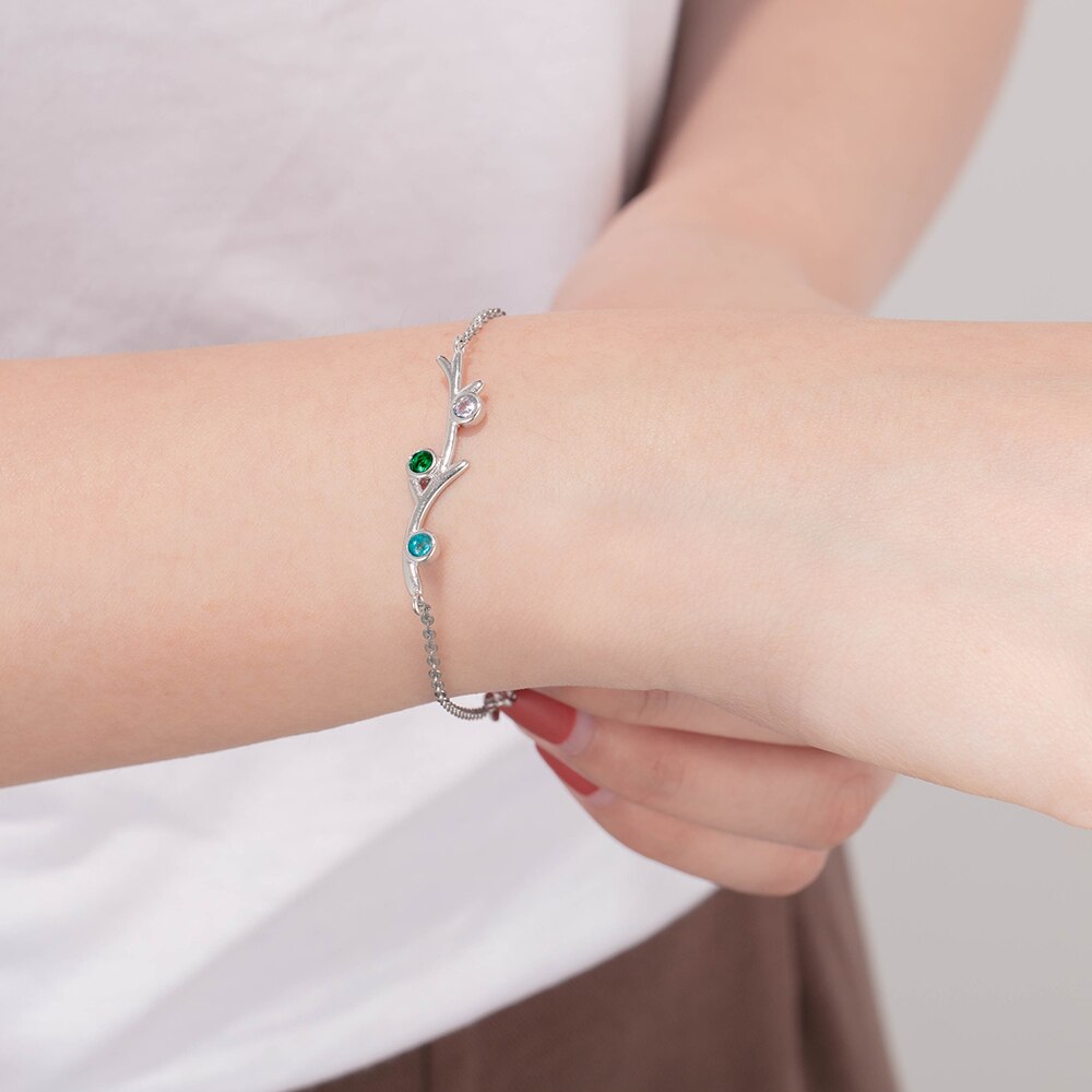 Customized 3 Birthstones Bracelets for Women Branch Bracelets & Bangles Personalized Gift Wedding Jewelry-Florence Scovel