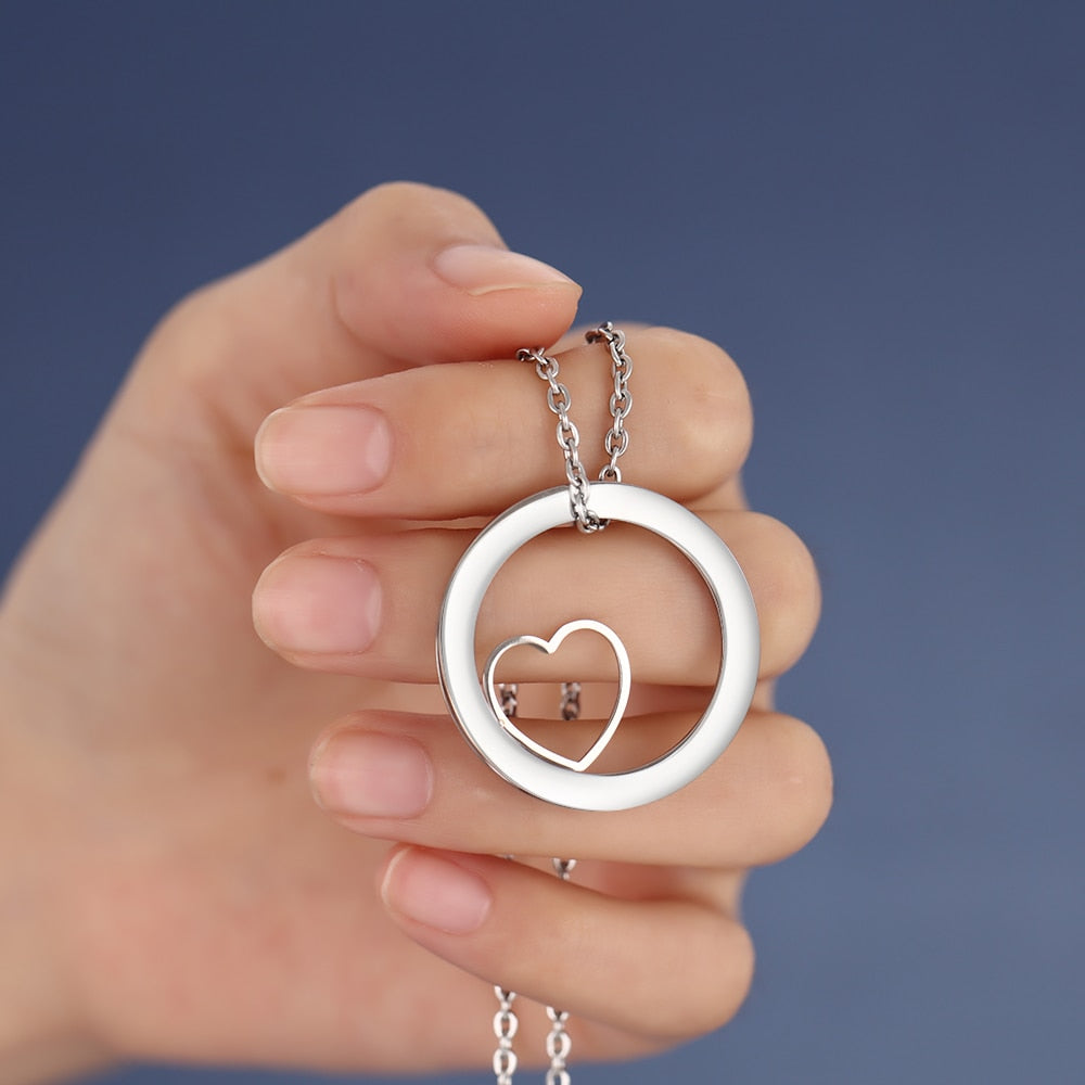 Personalized Round Cordate Necklace With 4 Names-Florence Scovel