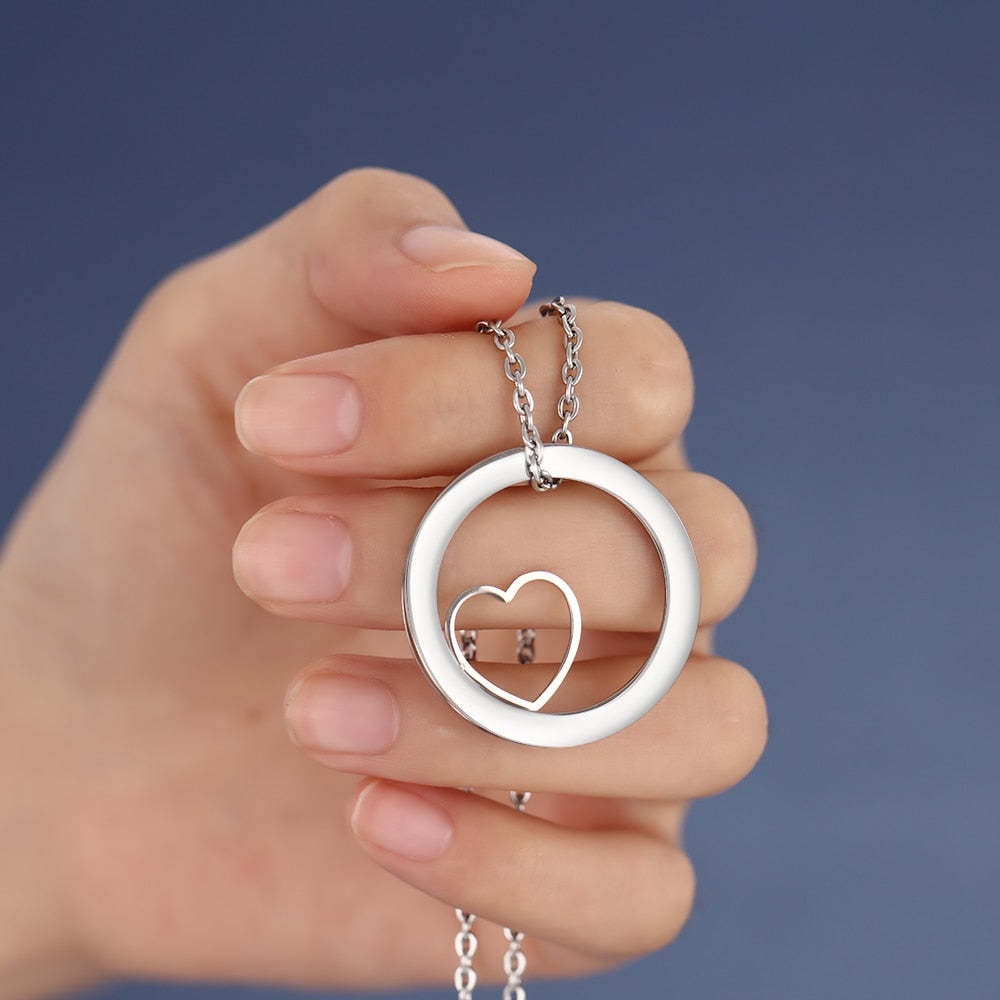 Personalized Round Cordate Necklace With 4 Names-Florence Scovel