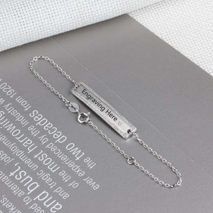 Personalized Gift Nameplate Bar Bracelets & Bangles Custom Name Engraved Chain & Link Bracelets for Women-Florence Scovel
