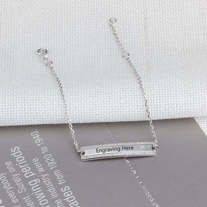 Personalized Gift Nameplate Bar Bracelets & Bangles Custom Name Engraved Chain & Link Bracelets for Women-Florence Scovel