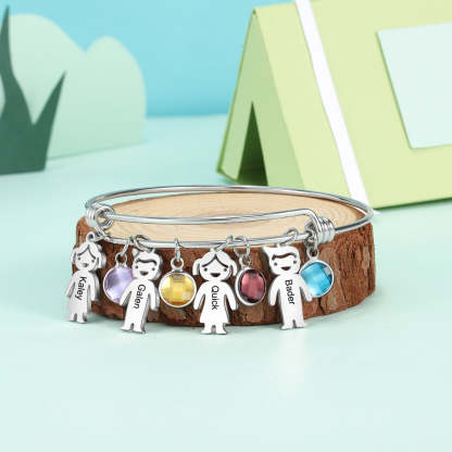 Stainless Steel Personalized Birthstone Bracelets for Mom-Florence Scovel