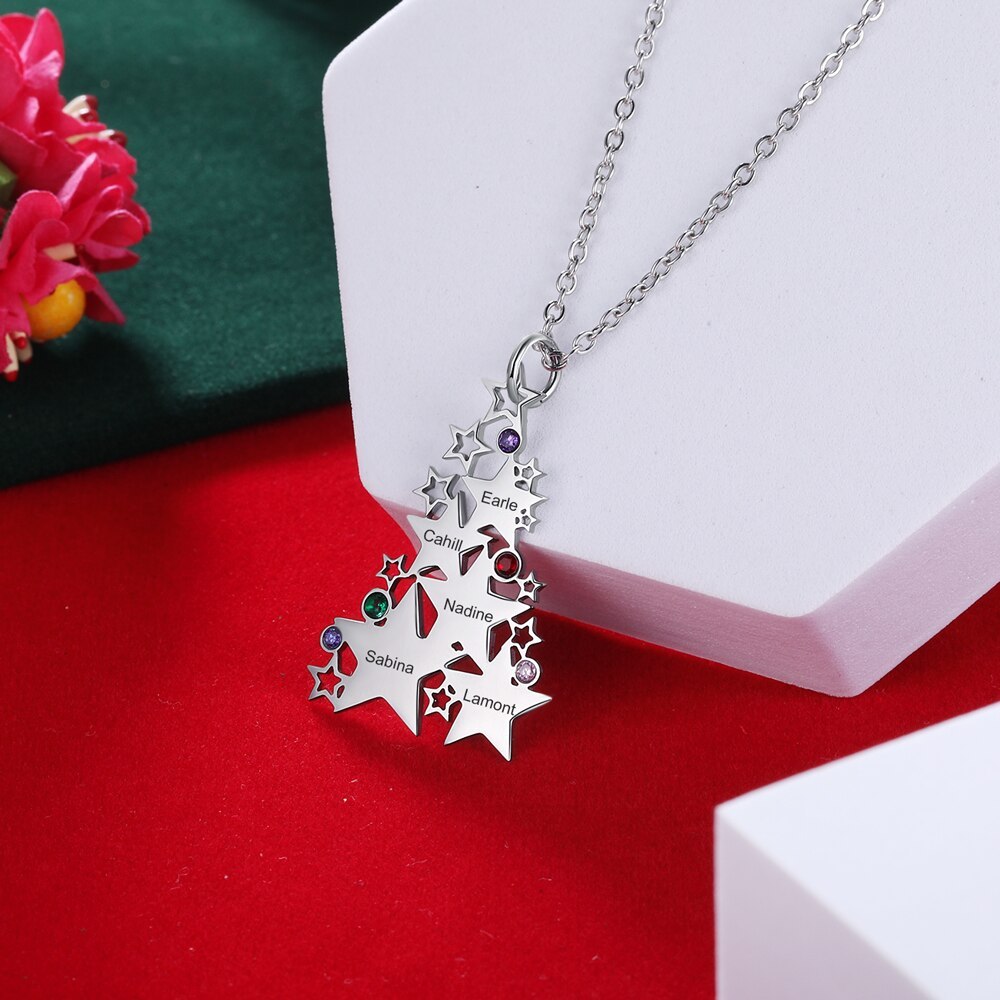 Personalized Birthstone Multiple Star Necklaces For Women-Florence Scovel