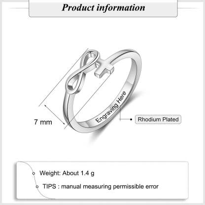 Personalized Name Cross & Infinity Love Rings for Women 925 Silver Color Customized Engraving Ring Trendy Jewelry Gifts-Florence Scovel