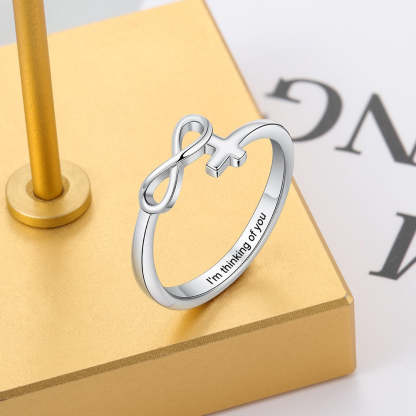 Personalized Name Cross & Infinity Love Rings for Women 925 Silver Color Customized Engraving Ring Trendy Jewelry Gifts-Florence Scovel