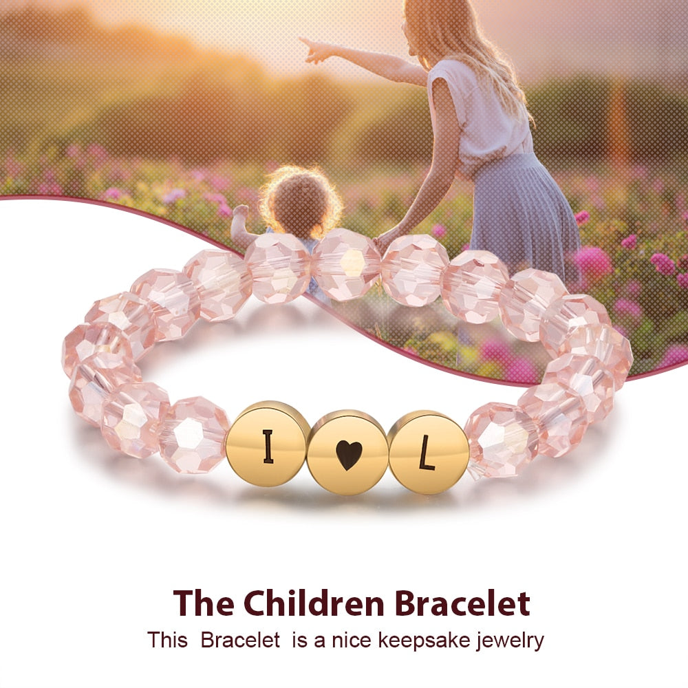 Personalized Engraved Initial Bracelets for Girls Customized Letter & Name Children Bracelet Christmas Gifts for Kids-Florence Scovel