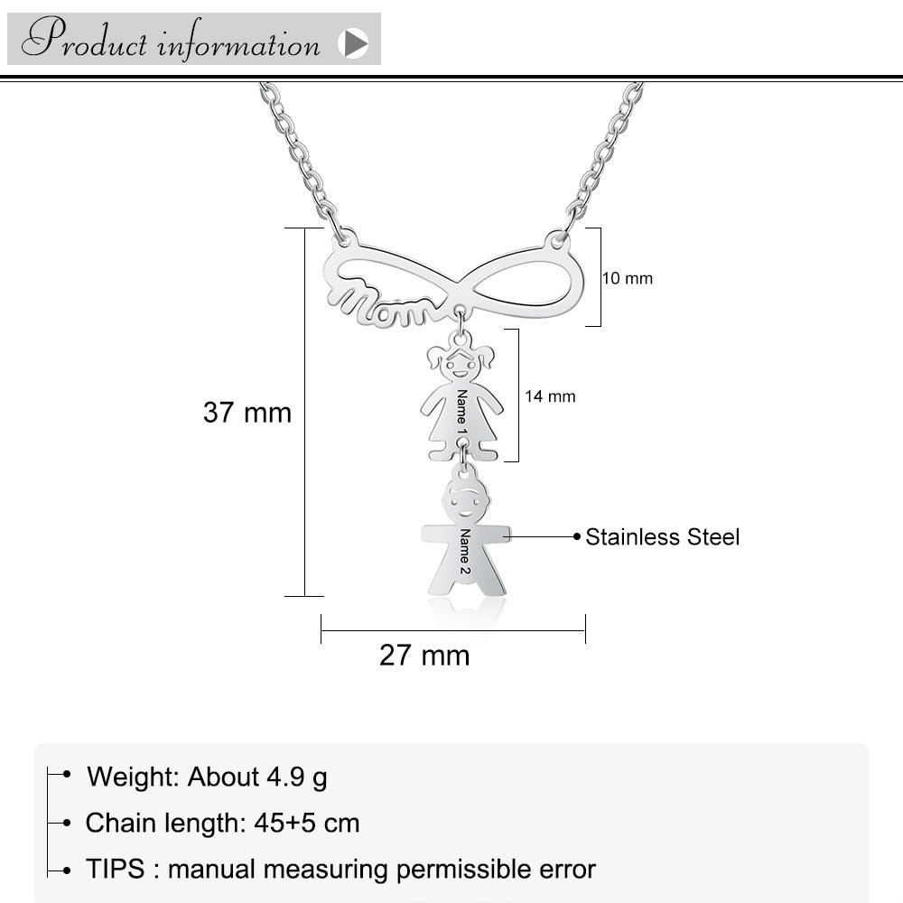 Infinity Necklace Charm Stainless Steel Pendant-Florence Scovel