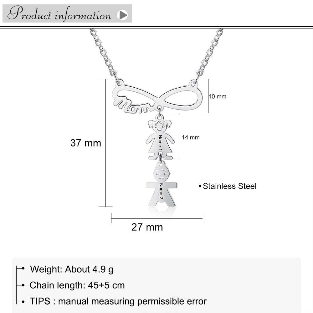 Infinity Necklace Charm Stainless Steel Pendant-Florence Scovel