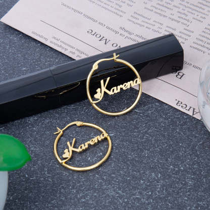 Personalized Sterling Silver Name Hoop Earrings For Women-Florence Scovel