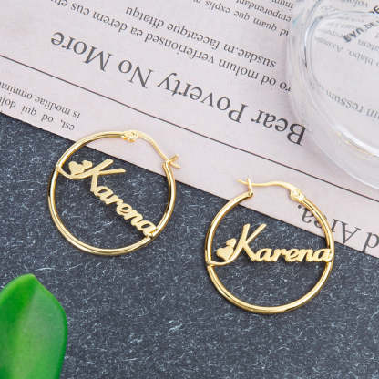 Personalized Sterling Silver Name Hoop Earrings For Women-Florence Scovel