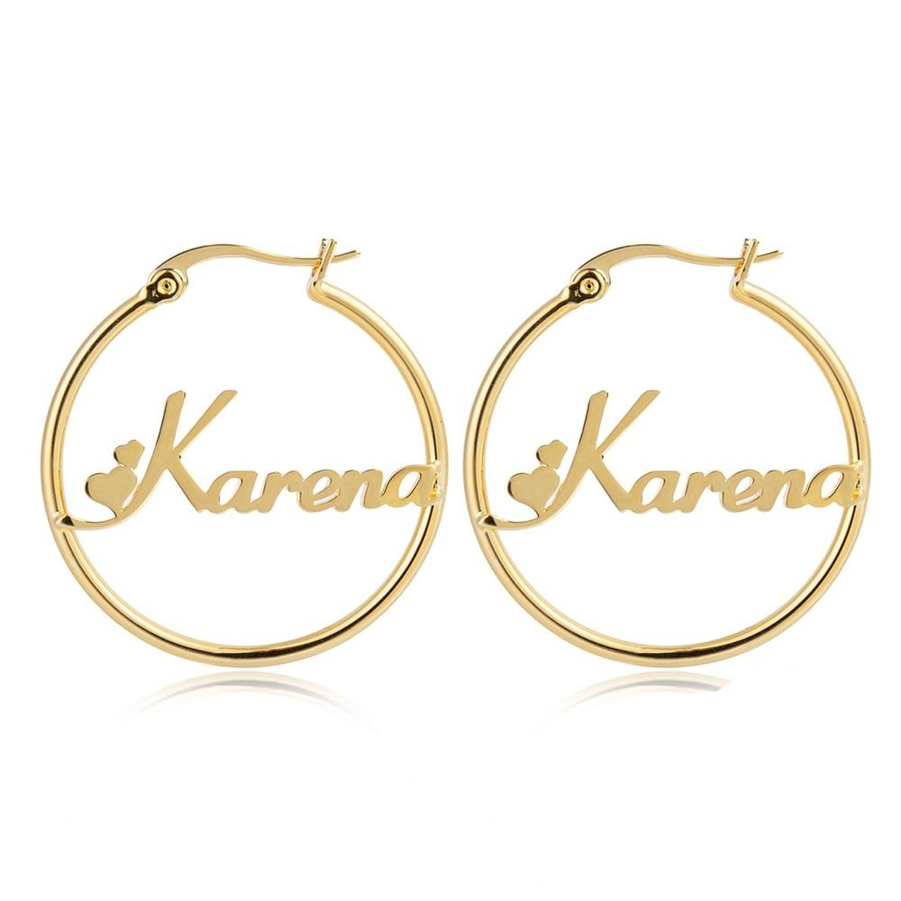 Personalized Sterling Silver Name Hoop Earrings For Women-Florence Scovel