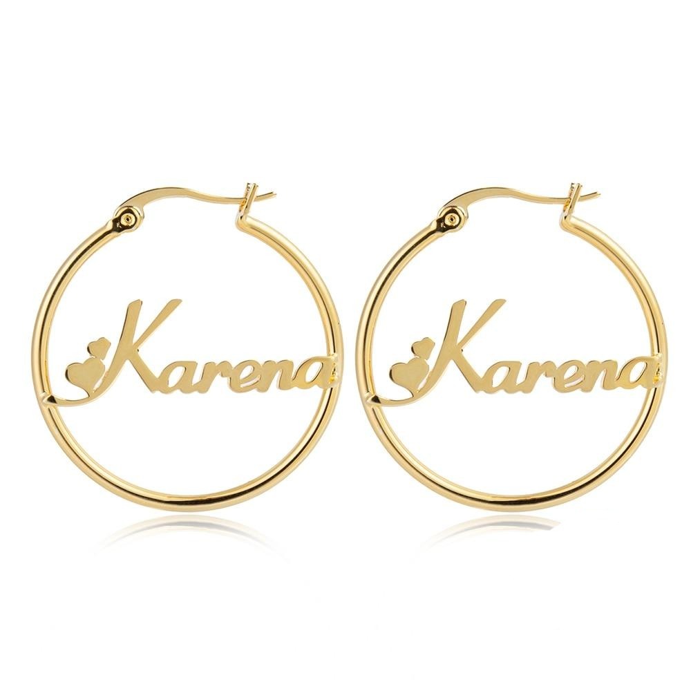 Personalized Sterling Silver Name Hoop Earrings For Women-Florence Scovel