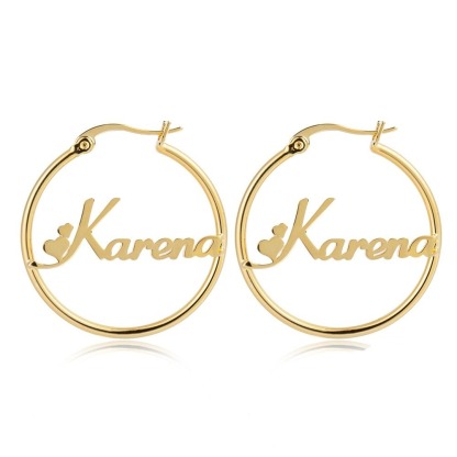 Personalized Sterling Silver Name Hoop Earrings For Women-Florence Scovel
