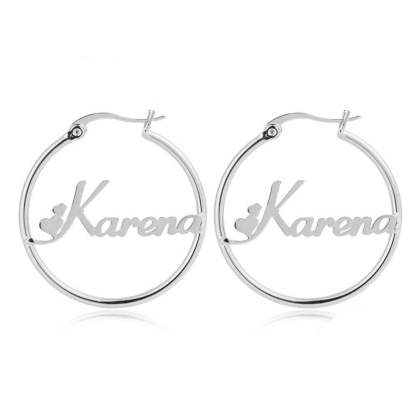 Personalized Sterling Silver Name Hoop Earrings For Women-Florence Scovel