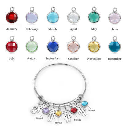 Stainless Steel Personalized Birthstone Bracelets for Mom-Florence Scovel
