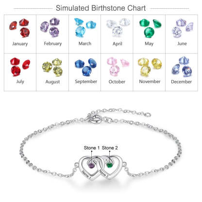 Personalized Double Heart-Shaped Bracelet For Women-Florence Scovel