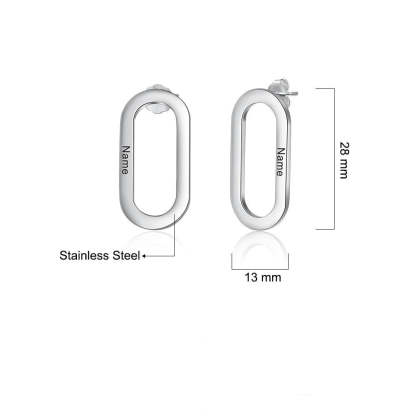 Customized Name Engraved Geometric Earrings For Women-Florence Scovel
