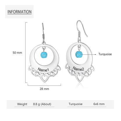 Personalized Turquoise Dangle Earrings For Women-Florence Scovel