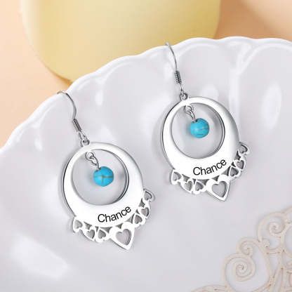 Personalized Turquoise Dangle Earrings For Women-Florence Scovel