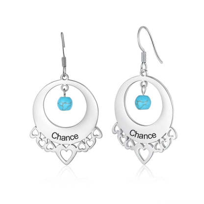 Personalized Turquoise Dangle Earrings For Women-Florence Scovel