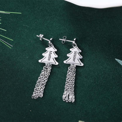 Personalized Christmas Tree Drop Earrings For Women-Florence Scovel