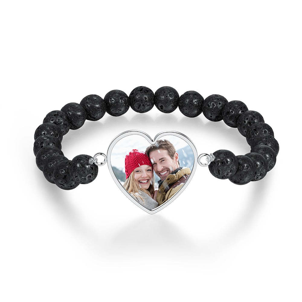 Stainless Steel Custom Photo Beaded Chain Bracelet-Florence Scovel