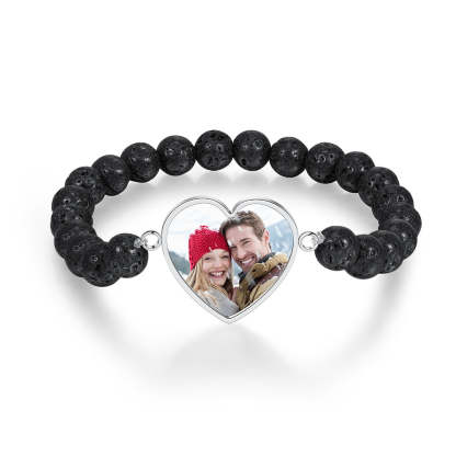 Stainless Steel Custom Photo Beaded Chain Bracelet-Florence Scovel