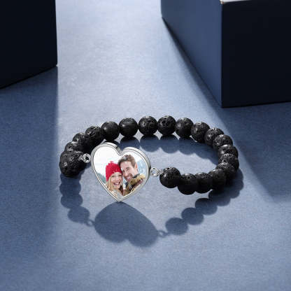 Stainless Steel Custom Photo Beaded Chain Bracelet-Florence Scovel