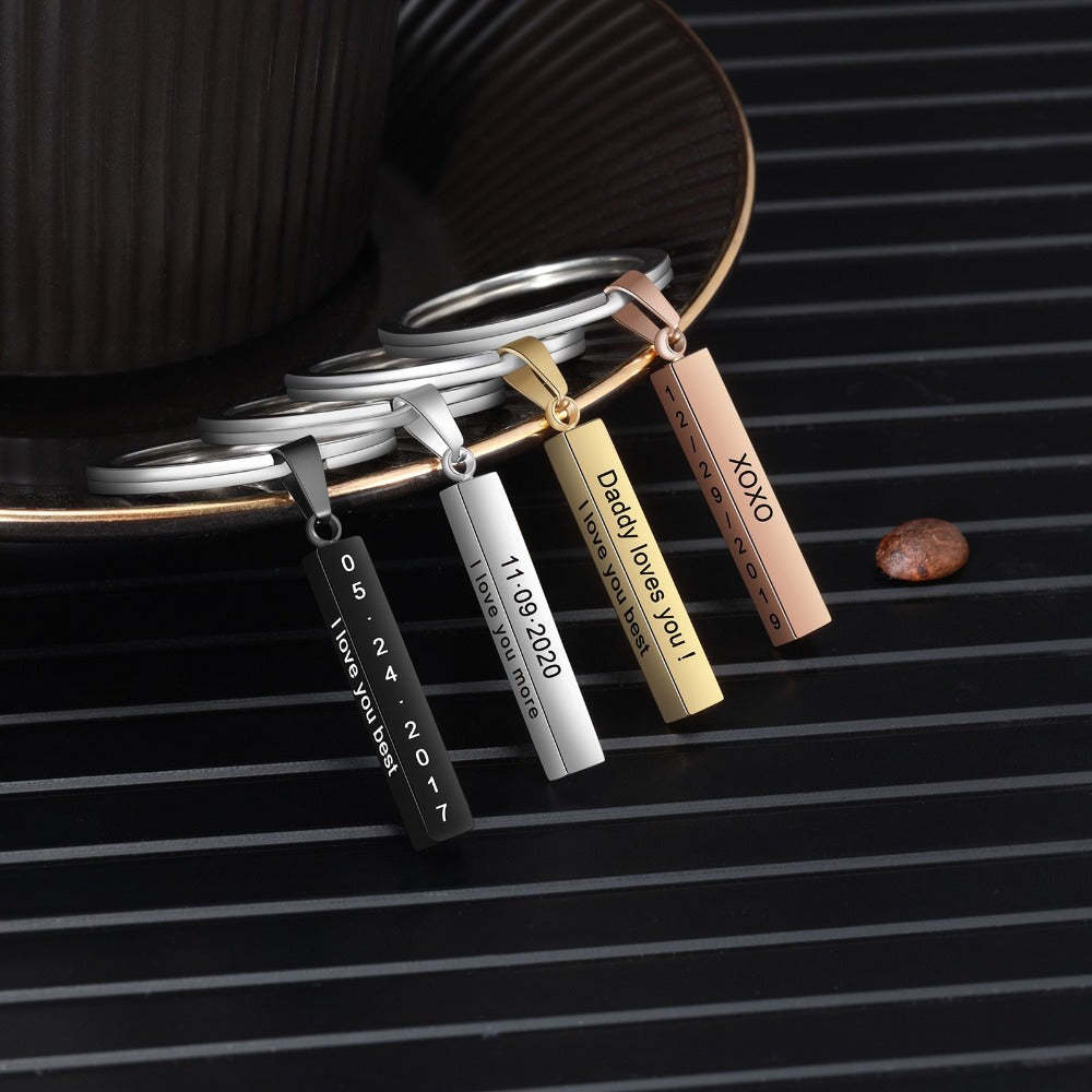 Personalized 4 Names Vertical Bar Keychains-Florence Scovel