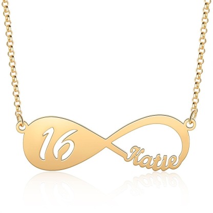 Personalized Name Infinity Necklace with 12-18 Year Old Numbers Age-Florence Scovel