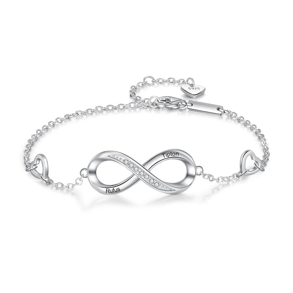 Customized Name Engraved Bracelet for Women Personalized 925 Sterling Silver Infinity Bracelet Promise Gift for Her-Florence Scovel