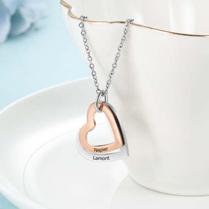 Personalized Mixed Rose Gold Color Stainless Steel Heart Pendant Necklace for Girlfriend-Florence Scovel