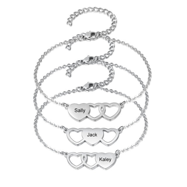 Personalized Name BFF Bracelets for Women Customized Engraved Heart Friendship Bracelets Birthday Gifts for Sister-Florence Scovel