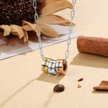 Personalized Mixed Color Bead Charm Necklace-Florence Scovel
