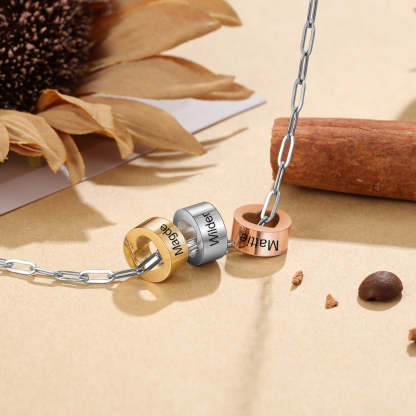 Personalized Mixed Color Bead Charm Necklace-Florence Scovel