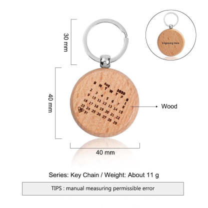 Personalized Engraving Name And Date Wooden Keychains-Florence Scovel