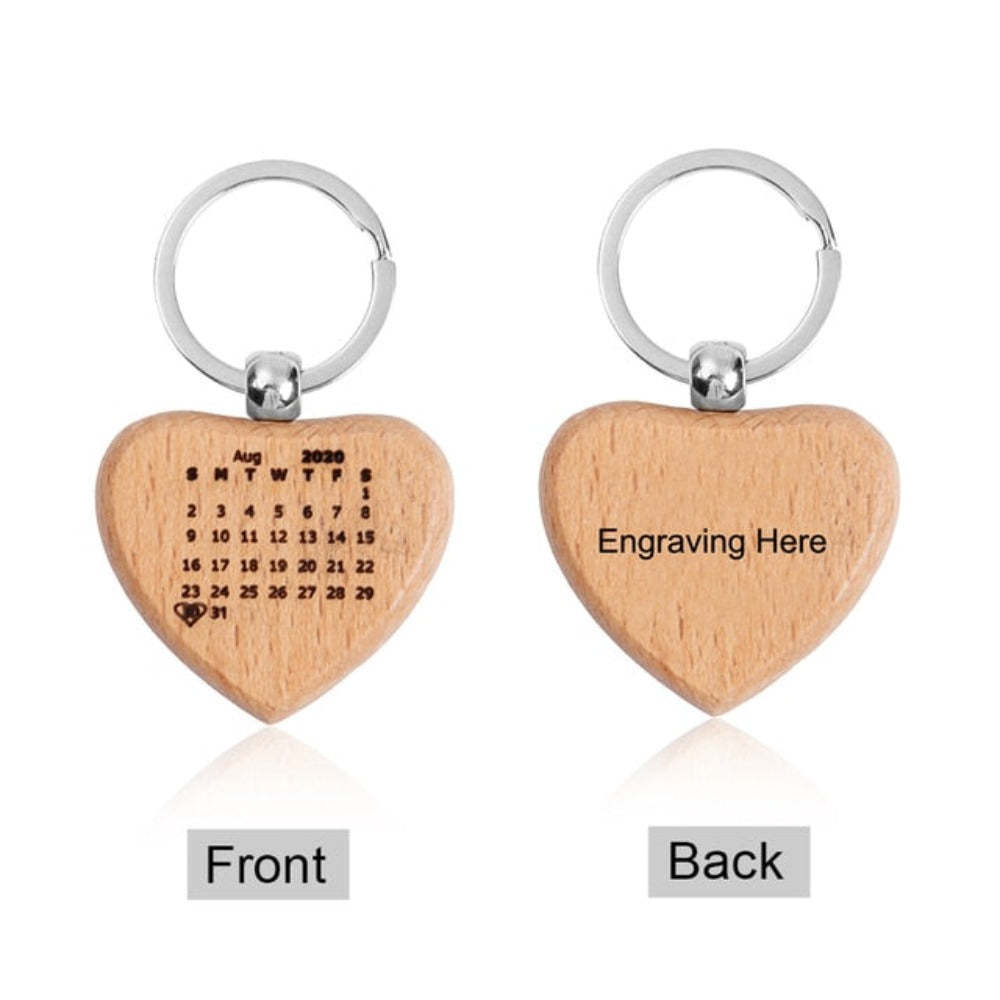 Personalized Engraving Name And Date Wooden Keychains-Florence Scovel