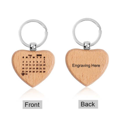 Personalized Engraving Name And Date Wooden Keychains-Florence Scovel