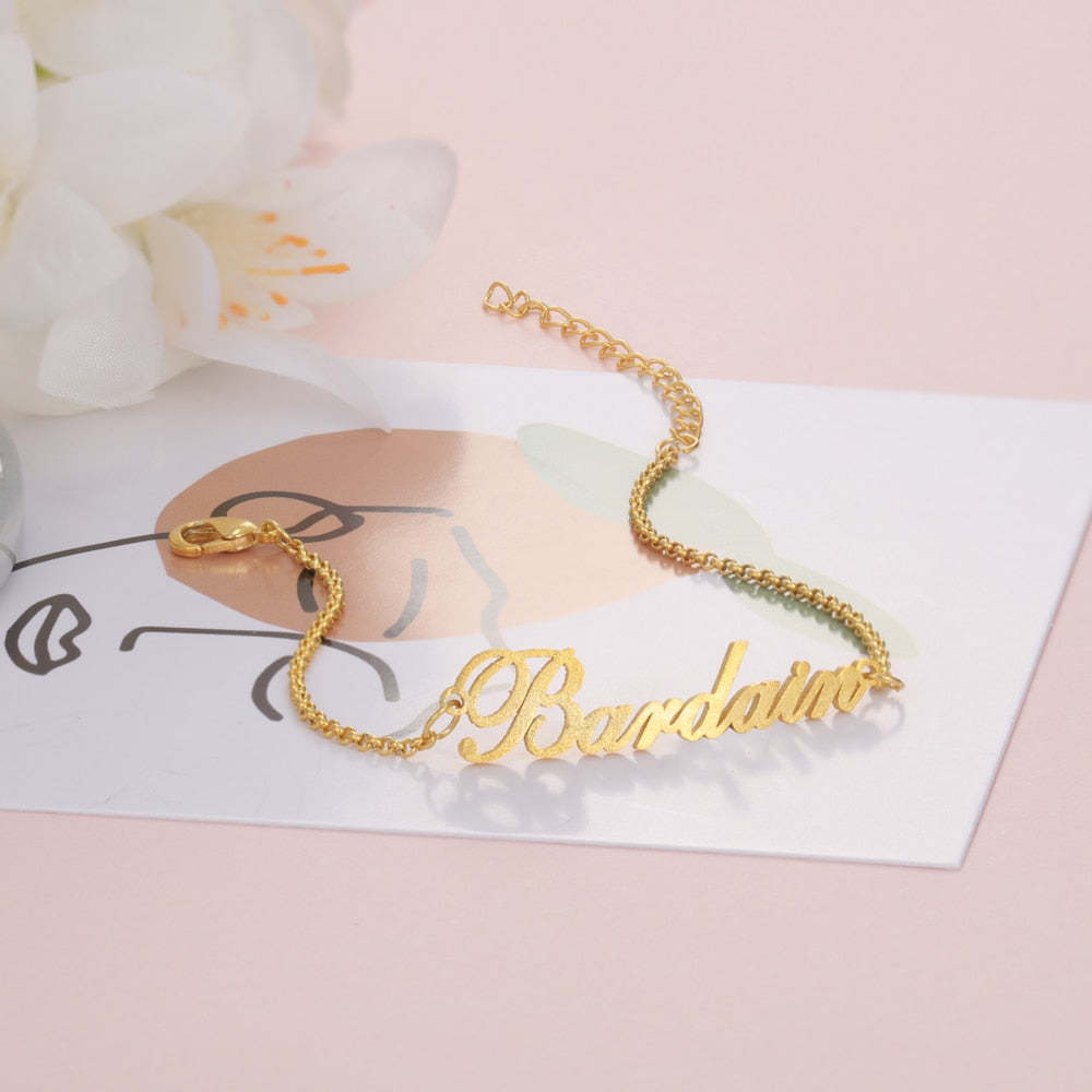 Personalized Letter Nameplate Bracelets & Bangles Custom Name Adjustable Bracelets for Women Mother Unique Gift Jewelry-Florence Scovel