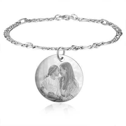 Personalized Birth Flower Bracelets for Women Stainless Steel Custom Photo Engraved Names Chain Bracelet Gifts for Her-Florence Scovel
