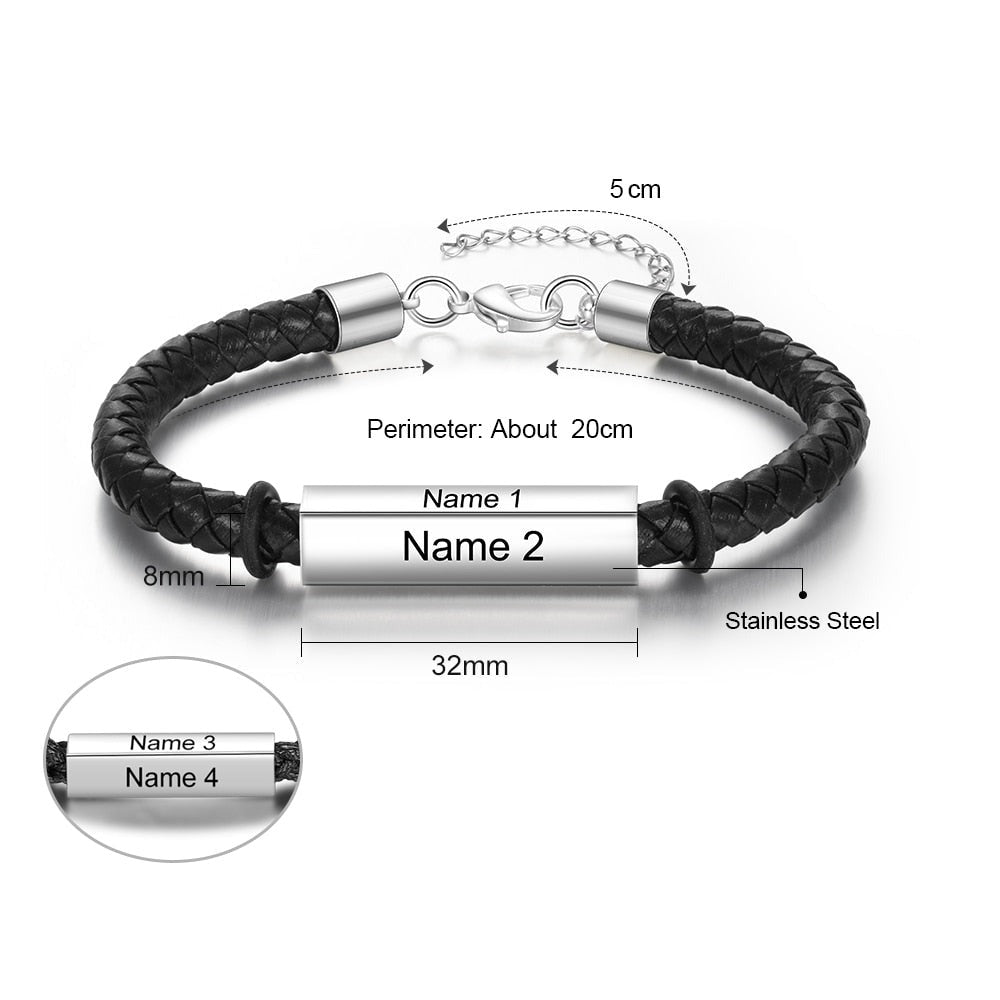 Personalized Engraving 4 Side Name Bar Bracelet-Florence Scovel