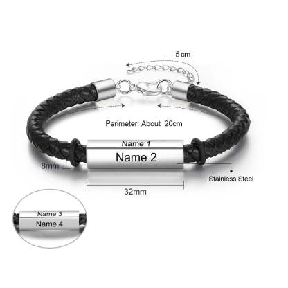 Personalized Engraving 4 Side Name Bar Bracelet-Florence Scovel