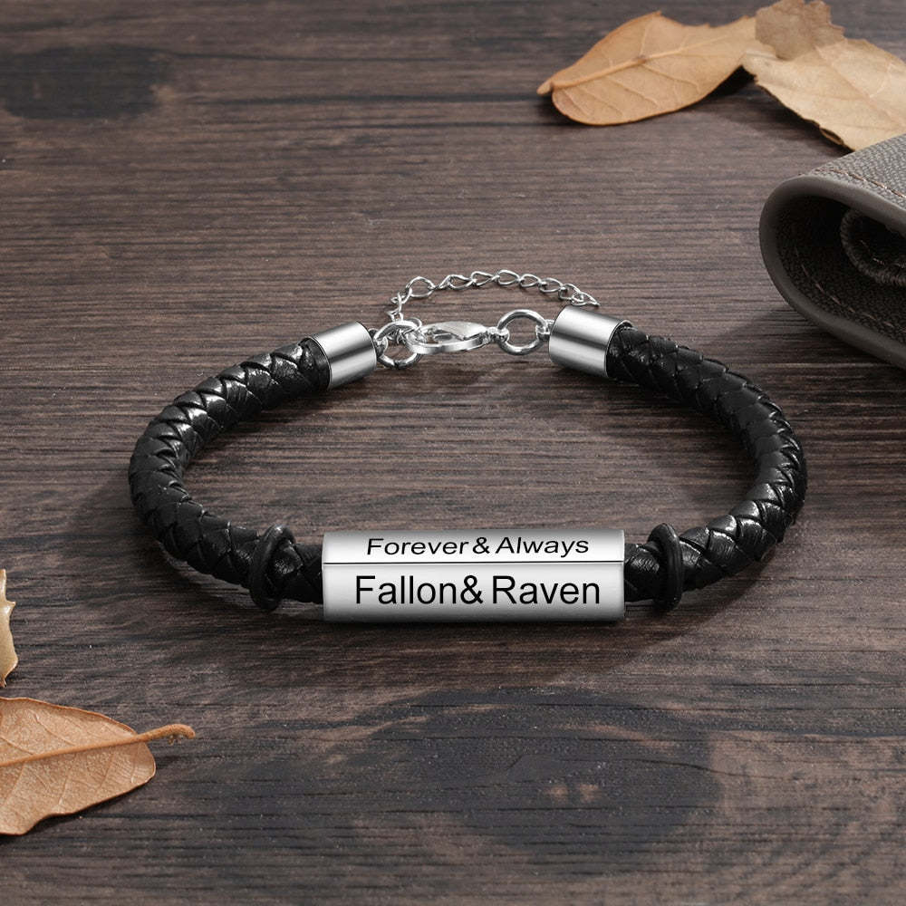 Personalized Engraving 4 Side Name Bar Bracelet-Florence Scovel