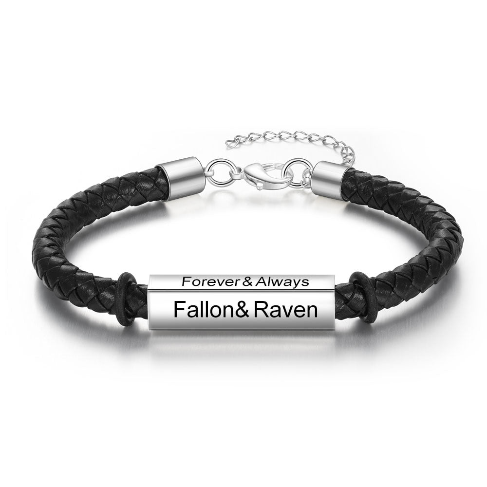 Personalized Engraving 4 Side Name Bar Bracelet-Florence Scovel