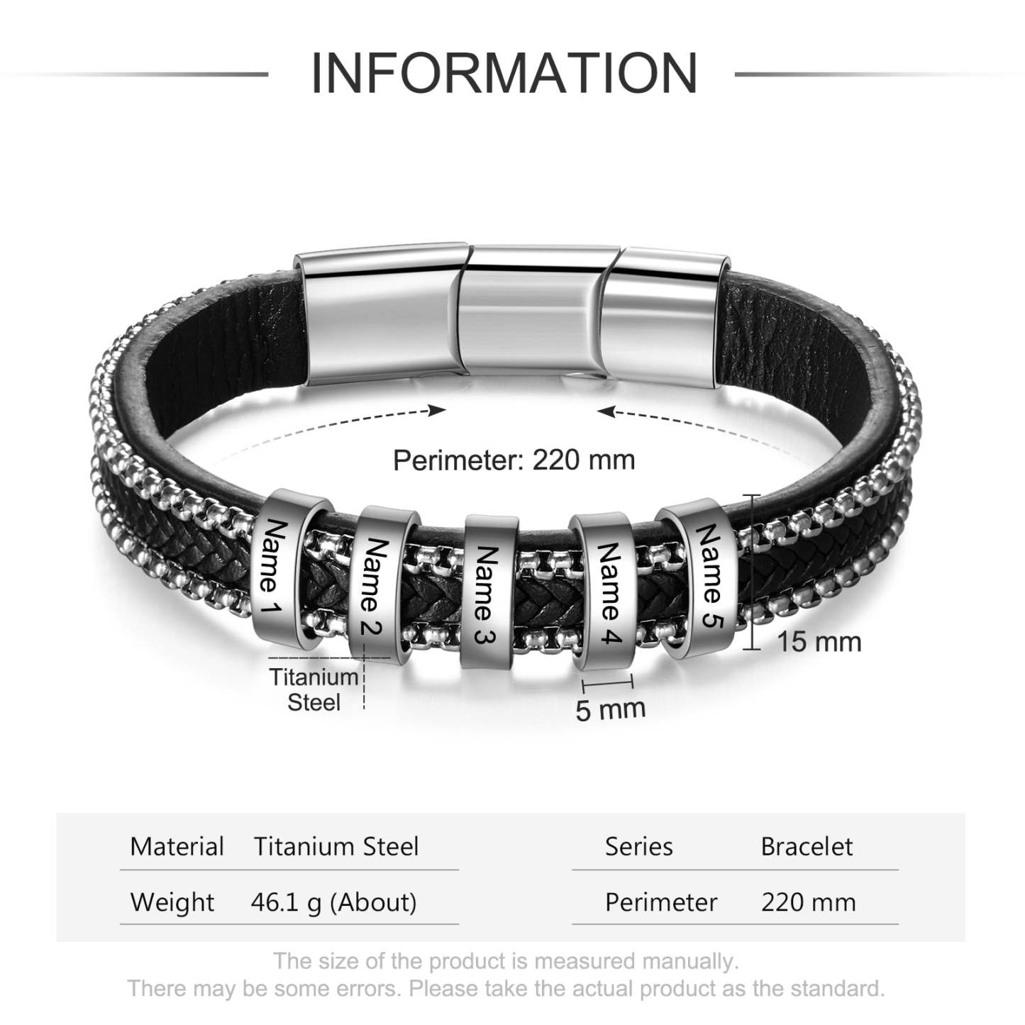 Personalized 5 Family Name Braided Leather Bracelets-Florence Scovel